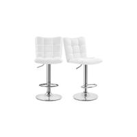 2 piezas Taburetes de Bar Altura Ajustable 92-113,5cm Sillas de Bar Asientos Giratorios Diseño Moderno Taburetes Altos Blanco - details 7
