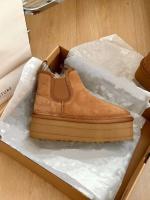 Botas de nieve con plataforma para mujer, parte superior baja, piel de oveja, invierno, nuevas - details 2