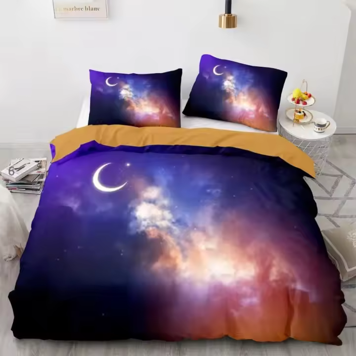 Cubierta de Dormitorio Estrellada Cielo Tamaño Twin Tema Espacio Estatal Galaxia - 1