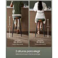 Juego de 2 Taburetes de Bar Taburetes de Cocina, Taburetes de Desayuno, Cuero Sintético con Costuras 76,2 cm de Alto, Silla Comedor, Fácil Montaje, Negro - details 19