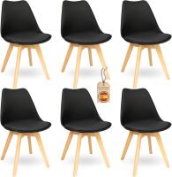 Sillas de Comedor Nórdicas Ergonómicas Madera de Haya Anti Manchas de Polipiel Blanco 4 Piezas - details 14