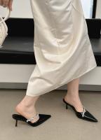 Sandalias de Cadena de Diamantes de Imitación Altas Puntiagudas Estilo Tacón Niche para Mujeres - details 31