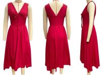 Vestido Midi de Verano Ouwu Encaje con Lazo en la Espalda, Cuello en V, Sin Mangas, Moda para Damas - details 2