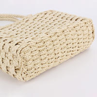 Bolso de playa sencillo, bolso tejido de cuerda de papel hecho a mano, versátil para viajes y vacaciones - details 5
