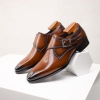 Zapatos de cuero con hebilla de monje, zapatos de vestir para hombre de negocios, zapatos de cuero estilo británico para hombre - details 9