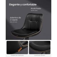 Sillas Altas Giratorias Regulables en Altura, Acolchado PU, Sillas de Cocina con Respaldo y Reposapiés, - details 1