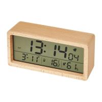 Reloj despertador Digital LED de madera, pantalla grande multifuncional, fecha, temperatura, humedad, retroiluminación, reloj de mesa con repetición de 12/24 horas - details 1