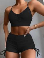 Bikinis con cordón frontal, cintura alta para mujer, bañadores de mujer, bañador para nadar, ropa de playa 2025 - details 85