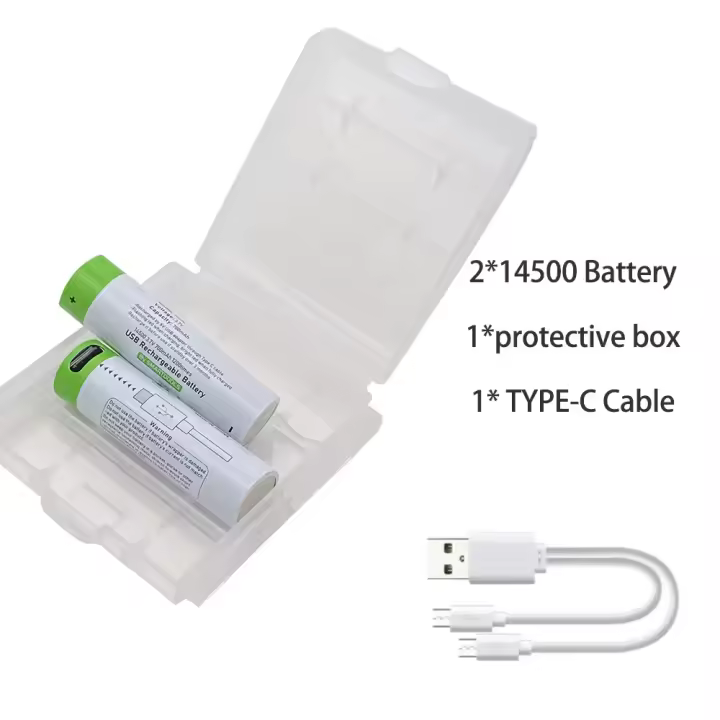 Batería Recargable por USB YTBNA 3.7V 14500 AA 700mAh para Control Remoto Ratón Ventilador Pequeño Juguete Eléctrico + Cable - 1