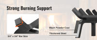 SucceBuy Rejilla para leña para chimenea, rejilla para quemar leña de alta resistencia con 6 patas de soporte, barras de acero sólido con recubrimiento en polvo de 3/4 pulgadas para chimenea interior y exterior - details 1