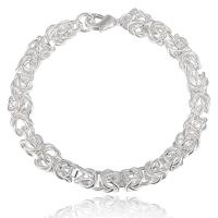 Pulsera de cadena trenzada plateada, accesorio de moda para hombre y mujer, hecho en China. - details 0