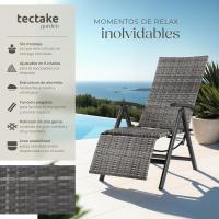 Respaldo Ajustable y Reposapiés, Silla Conjunto Jardín Exterior, Muebles Jardín Exterior Resistentes a Intemperie, Reposabrazos en Madera - marrón - details 11