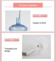 Cepillo Carboy para botella de agua con Mango antideslizante, arandela de limpieza flexible, depurador de cerdas laterales suaves en forma de L Bo - details 2