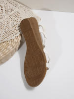 Sandalias de cuña para mujer 2025 Sandalias bohemias de moda con cuentas de punta abierta y punta redonda estilo coreano de verano - details 1