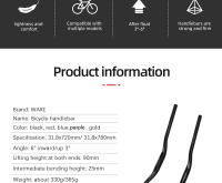 Manillar de Bicicleta de Montaña WAKE de Aleación de Aluminio Diámetro de 720mm o 780mm - details 2