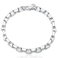 Pulsera de plata para hombres y mujeres, pulsera de cadena de 8 pulgadas, regalo de joyería - details 5