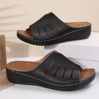 Sandalias grandes de suela gruesa para mujer, zapatos informales de suela plana, Boca de pescado, novedad de verano - details 2