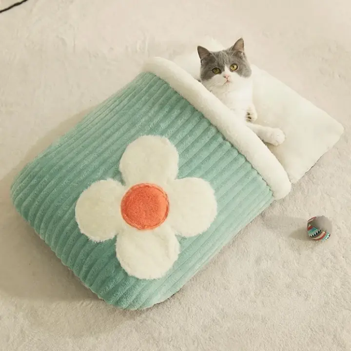 Cama de Gato Sakura Suave y Cálida Nido de Sueño Invernal para Mascotas - 1