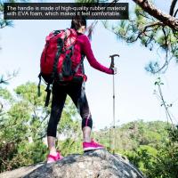 Bastón De Trekking De Tres Secciones, Poste Retráctil De Aleación De Aluminio, Mango De Codo Con Absorción De - details 4