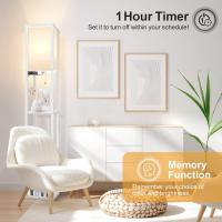 Lámpara de Pie con Carga y Control Remoto Estante de Madera LED Regulable de 4 Temperaturas de Color Incluye Bombilla Para Sala de Estar, Dormitorio, Oficina Decoración Vintage - details 18