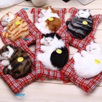 Juguetes de peluche de simulación de animales para niños, muñeco de felpa para dormir, gatos con sonido, decoraciones de juguete, regalo de cumpleaños para niños - details 0