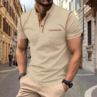 Hombre manga corta henry camiseta hombre cuello redondo patchwork body - details 36