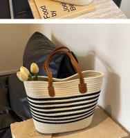 Bolso de estilo francés para mujer, gran capacidad, nuevo bolso versátil de hombro tejido de paja, bolso de mano para vacaciones en la playa - details 16
