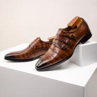 Zapatos de cuero transpirables de vestir para hombre con relieve. - details 10