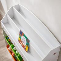 Estantería de Juguetes de 9 Cajones de Tela No Tejida Organizador Infantil para Sala de Juegos de Guardería Marco de Madera Blanco - details 32