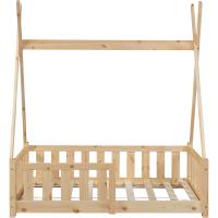 Cama de Niños Pequeños Tipi Indio Montessori Seguridad Máx. 80kg Natural Tamaño 70x140cm - details 6