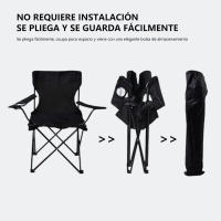 Silla plegable profesional para acampar, respaldo ergonómico con soporte Lumbar, reposabrazos acolchados, bolsa integrada con cremallera, silla de pesca para - details 4