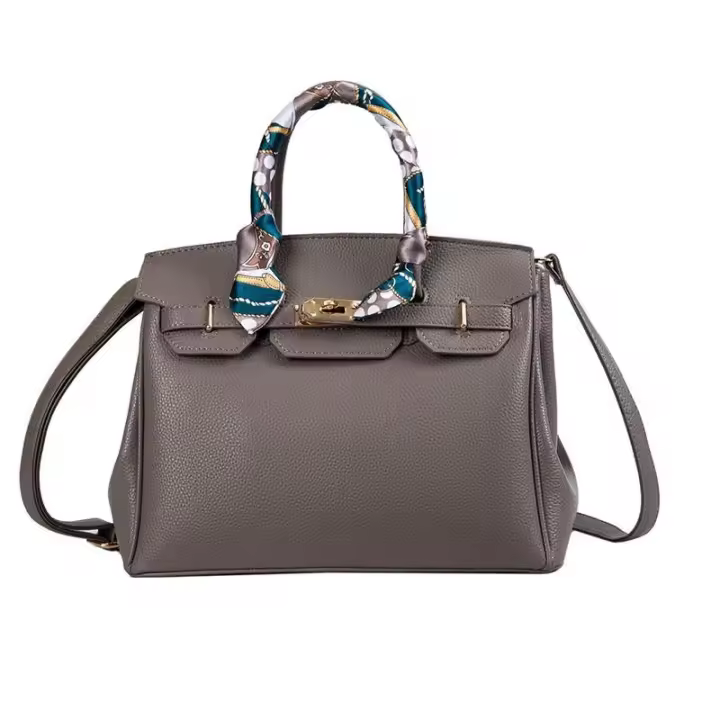 Bolso de mano con estampado de Lichi, Bandolera Diagonal de Platino, 2025 - 1