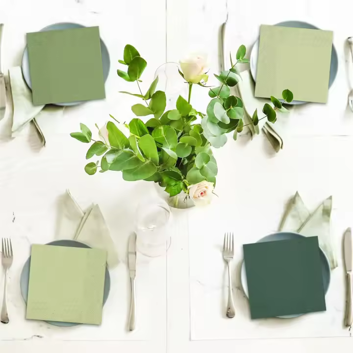 Servilletas de Cóctel de Papel Verde Desechables 50PCS Suaves de 3 Capas para Bodas, Cumpleaños, Despedida de Soltera - 1