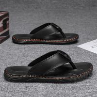 Zapatillas para hombre Chanclas de cuero para hombre Sandalias antideslizantes transpirables cómodas Zapatos de playa casuales ligeros para hombres - details 6