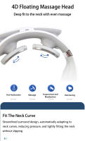 Masajeador eléctrico de pulso para cuello, hombros y cervicales, instrumento de fisioterapia EMS, masaje de amasamiento, vértebra Cervical, calefacción, alivia el dolor - details 2