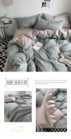 Juego de ropa de cama estilo Ins, edredón individual y doble, funda de almohada, microfibra suave, tamaño Queen completo - details 11
