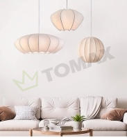 Tomaxin Lámpara colgante de seda LED 60CM Estilo wabi-sabi para dormitorio B&B restaurante sala de estar hotel Metal 220V Interruptor otros - details 8
