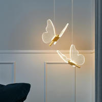 Lámpara colgante de mariposa para dormitorio, candelabro de mesita de noche, lámpara de decoración minimalista moderna para dormitorio - details 1