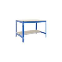 Banco de Trabajo Taller, Capacidad Carga 600 kg, 1445x1210x610 mm, Mesa de Trabajo, 1 Cajón, Azul/Madera - BT2 - details 7