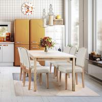 2PCS de Sillas de Comedor de Respaldo Alto, Sillas de Cocina, Patas de Madera Maciza, Diseño Clásico, Reposabrazos - details 5