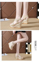 Sandalias de cuña con punta abierta para mujer, zapatos de plataforma con tira trasera, elegantes e informales - details 6
