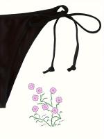 Conjunto de bikini de 2 piezas con triángulo liso, tirantes halter y espalda descubierta, trajes de baño, ropa de baño y ropa para mujer - details 7