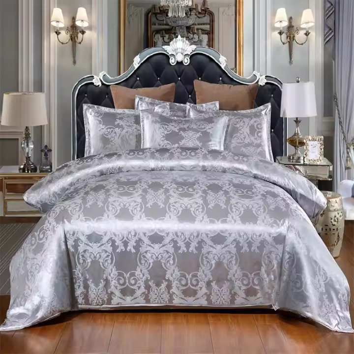 Juego De Funda De Edredón Jacquard De Satén Europeo, Juego De Cama Para Dormitorio, 3 Piezas - 1