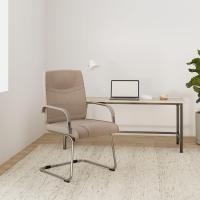 Silla Cantilever Attila Tapizada En Tela y con Base De Metal I Silla De Conferencia con Reposabrazos, Color: Gris Pardo - details 0