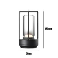 Lámpara LED de mesa inalámbrica, luz de escritorio de Metal con atenuación táctil, recargable, para restaurante, dormitorio - details 0