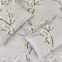 Juego de Ropa de Cama Moderno Botánico Funda Edredón de Poliéster Suave Patrón de Flores y Ramas - details 0