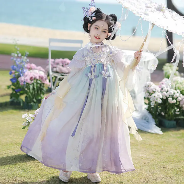 Hanfu verano niños Super inmortal Tang 2025 nuevo vestido de estilo chino disfraz antiguo para niñas - 1