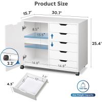 Cómoda con puerta, gabinete de almacenamiento móvil, soporte para impresora para oficina en casa - details 2