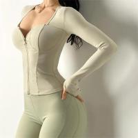 Camiseta de Yoga con almohadilla interior para mujer, Top de manga larga para culturismo y Yoga, ropa deportiva de ajuste seco, ropa deportiva para gimnasio, Top de entrenamiento - details 9