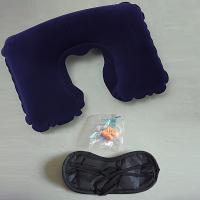 3 piezas de juego de almohada de viaje inflable en forma de U - Soporte de cuello de silicona con reposacabezas, tapones para los oídos y máscara para los ojos - Portátil, lavable, opciones multicolores - details 6